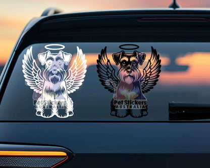 Miniature Schnauzer With Angel Wings Sticker