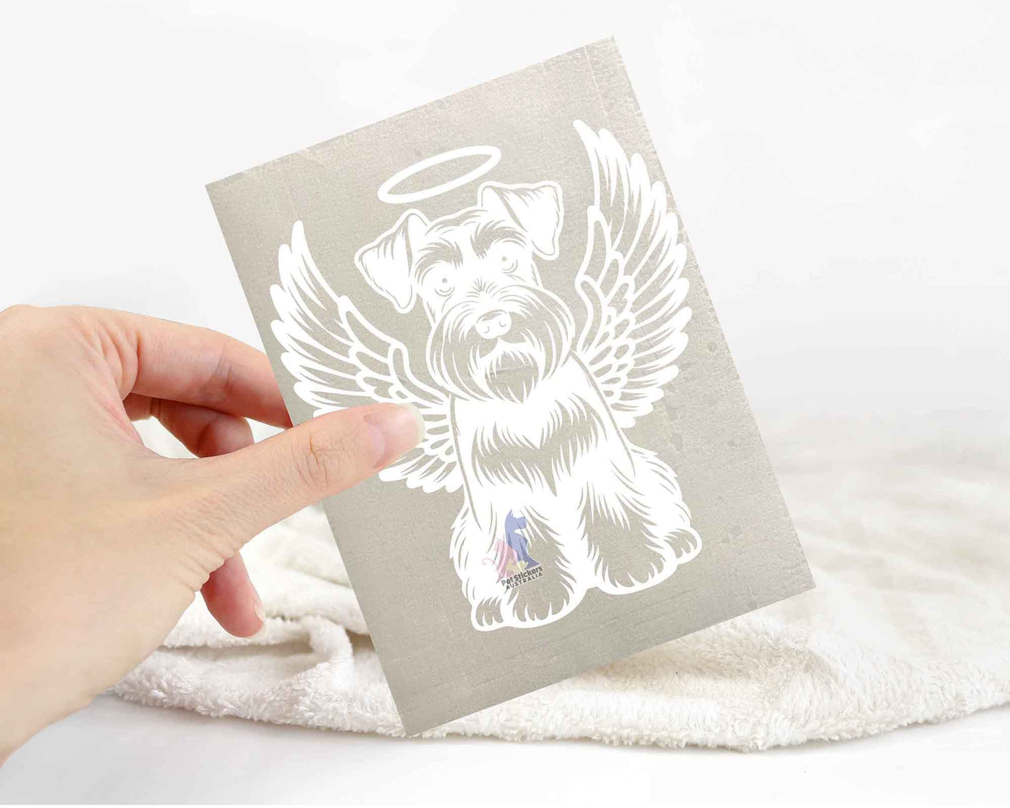 Miniature Schnauzer With Angel Wings Sticker