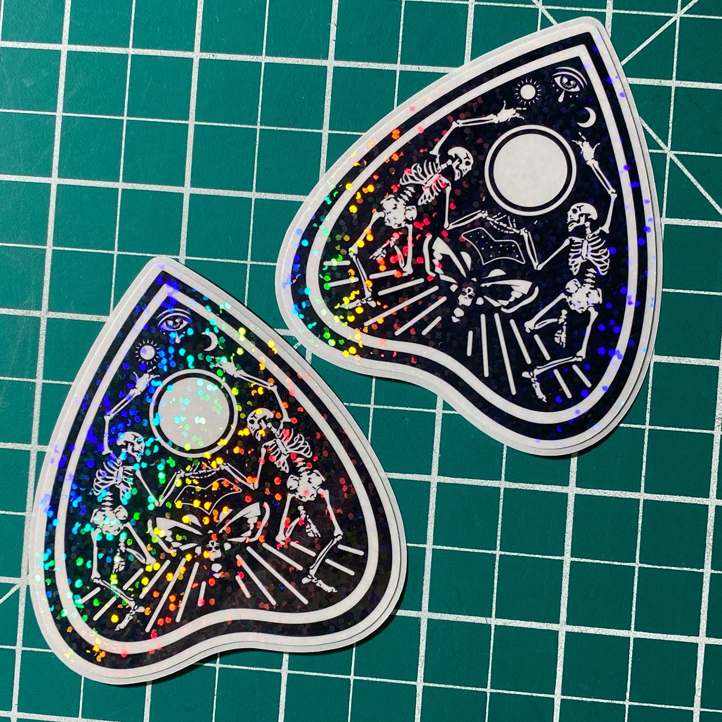 Ouija Planchette Skeletons Sticker