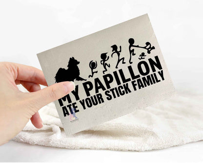 My Papillon Ate Your Stick Family Sticker