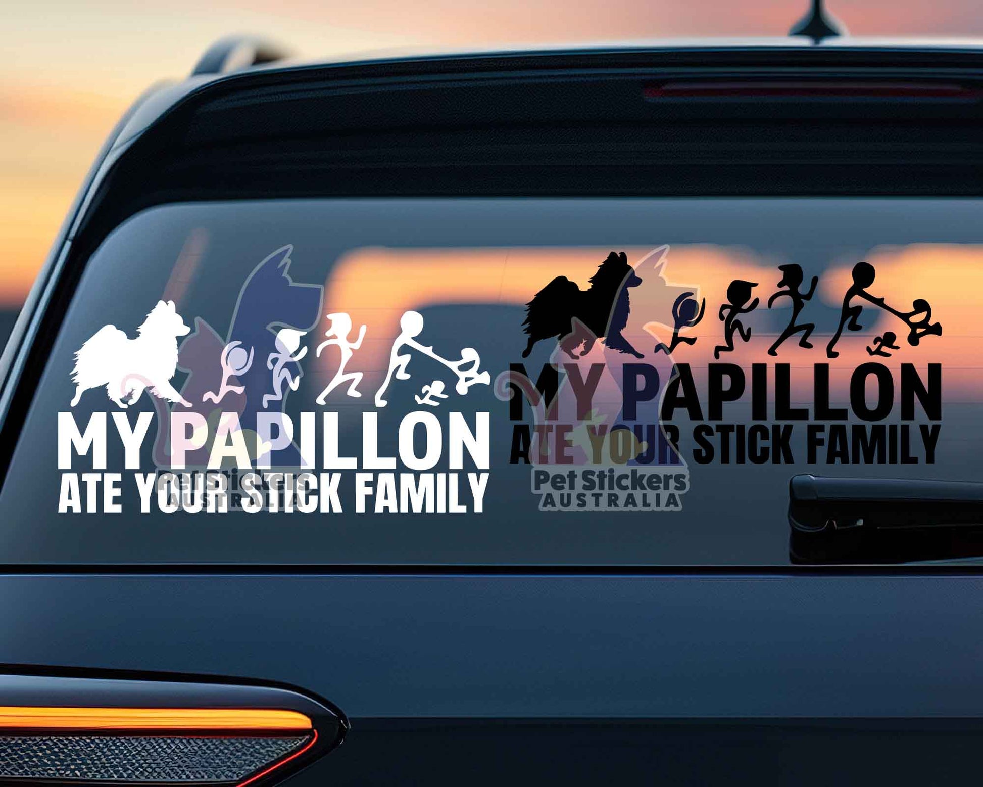 My Papillon Ate Your Stick Family Sticker