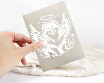 Pomeranian Angel Wings Halo Sticker