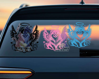 Pomeranian Angel Wings Halo Sticker