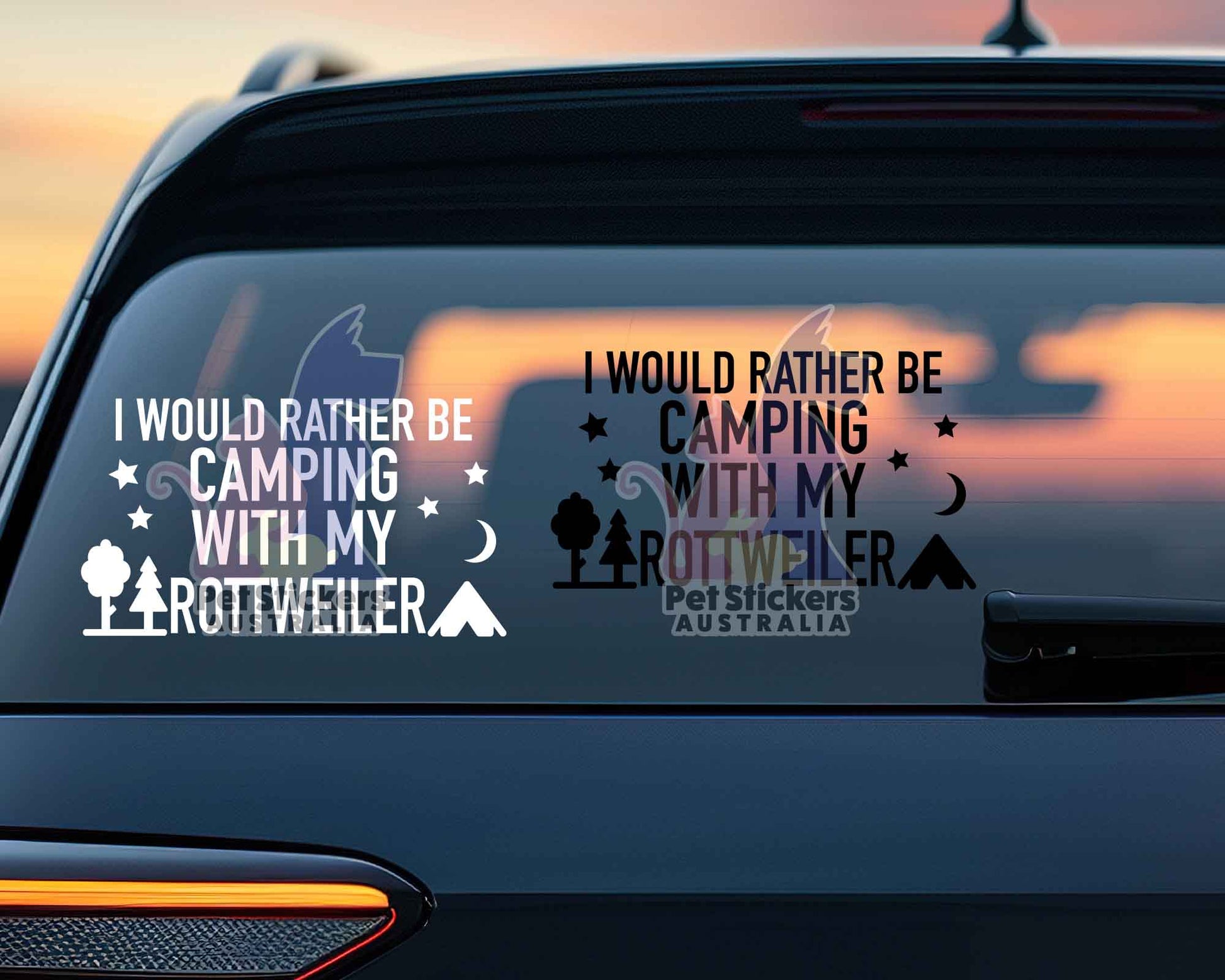 Camping With My Rottweiler Sticker