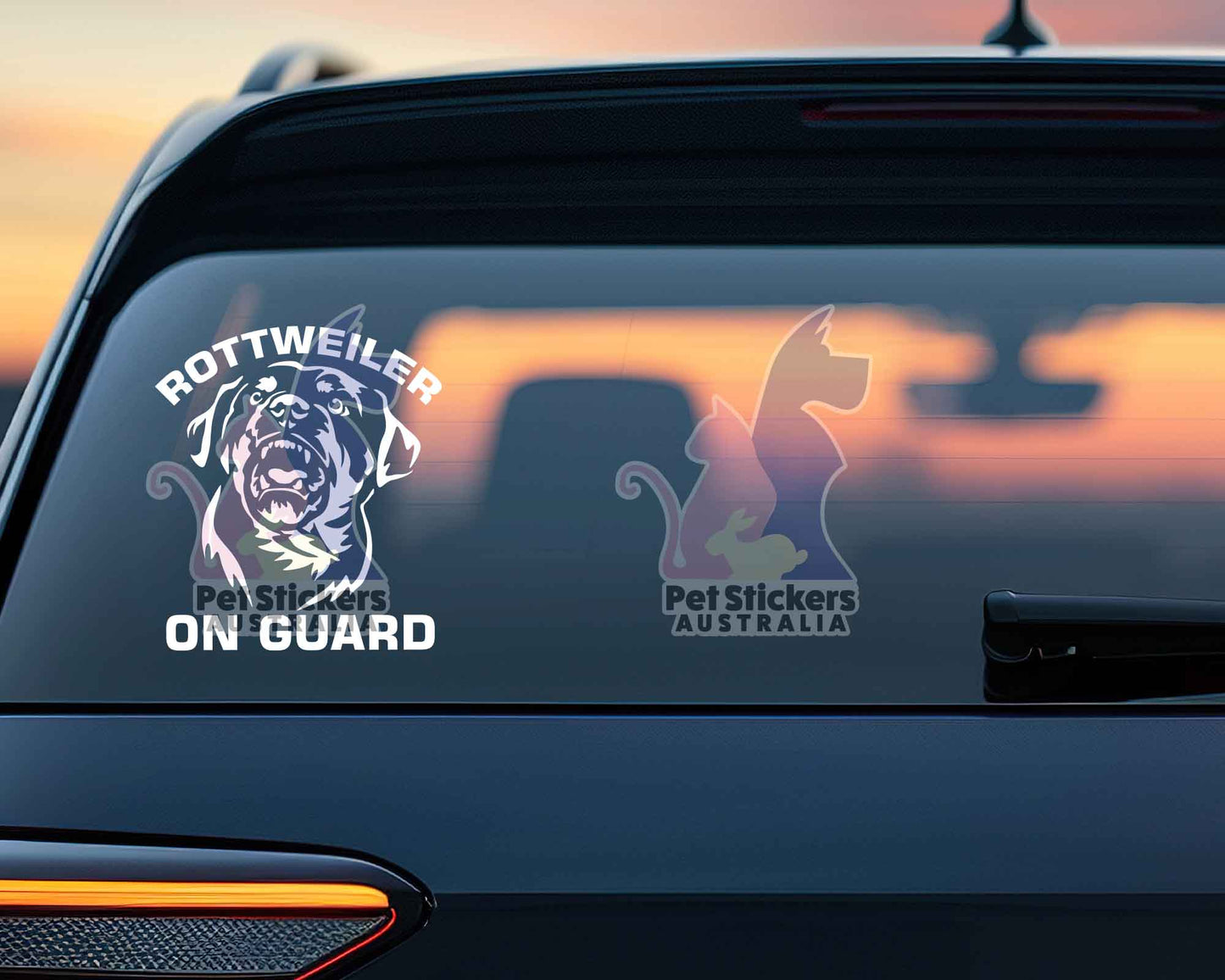 Rottweiler On Guard Sticker