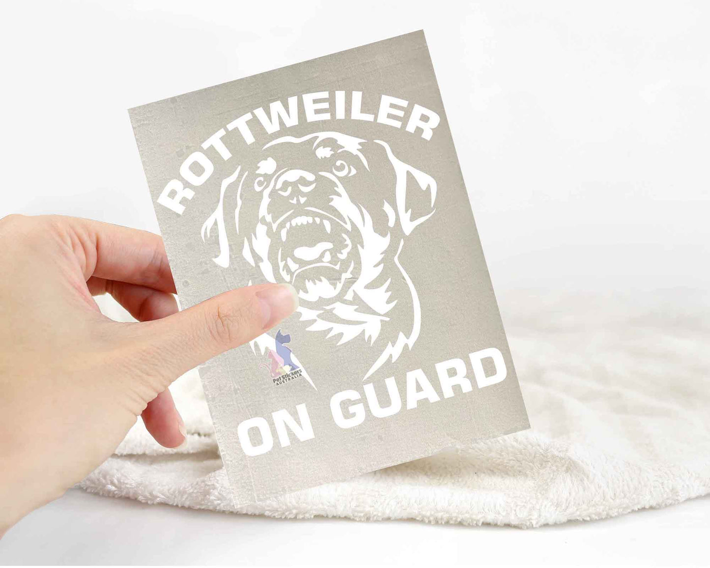 Rottweiler On Guard Sticker