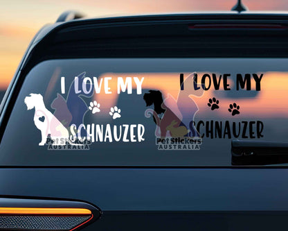 I Love My Schnauzer Sticker