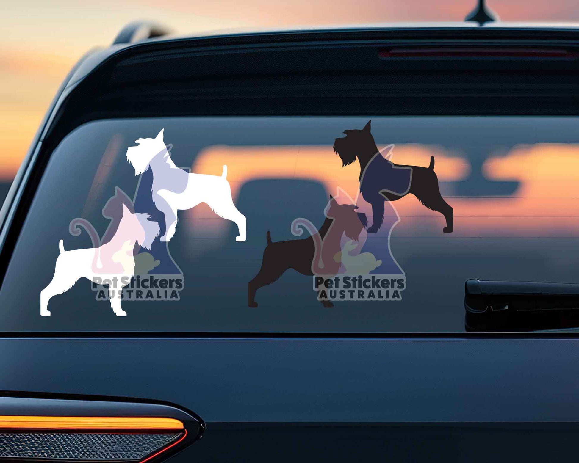 Schnauzer Silhouette Stickers