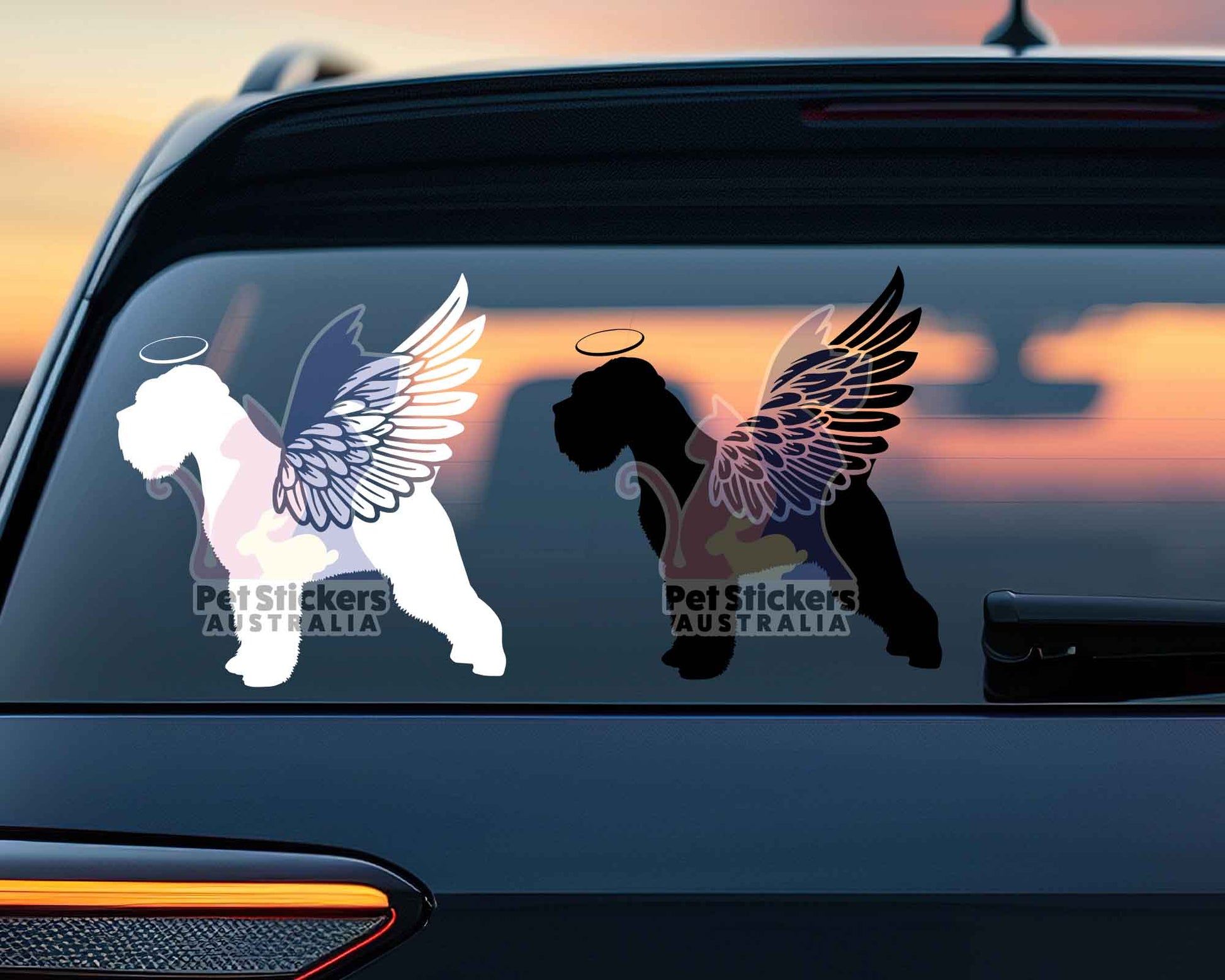 Schnauzer With Angel Wings Sticker