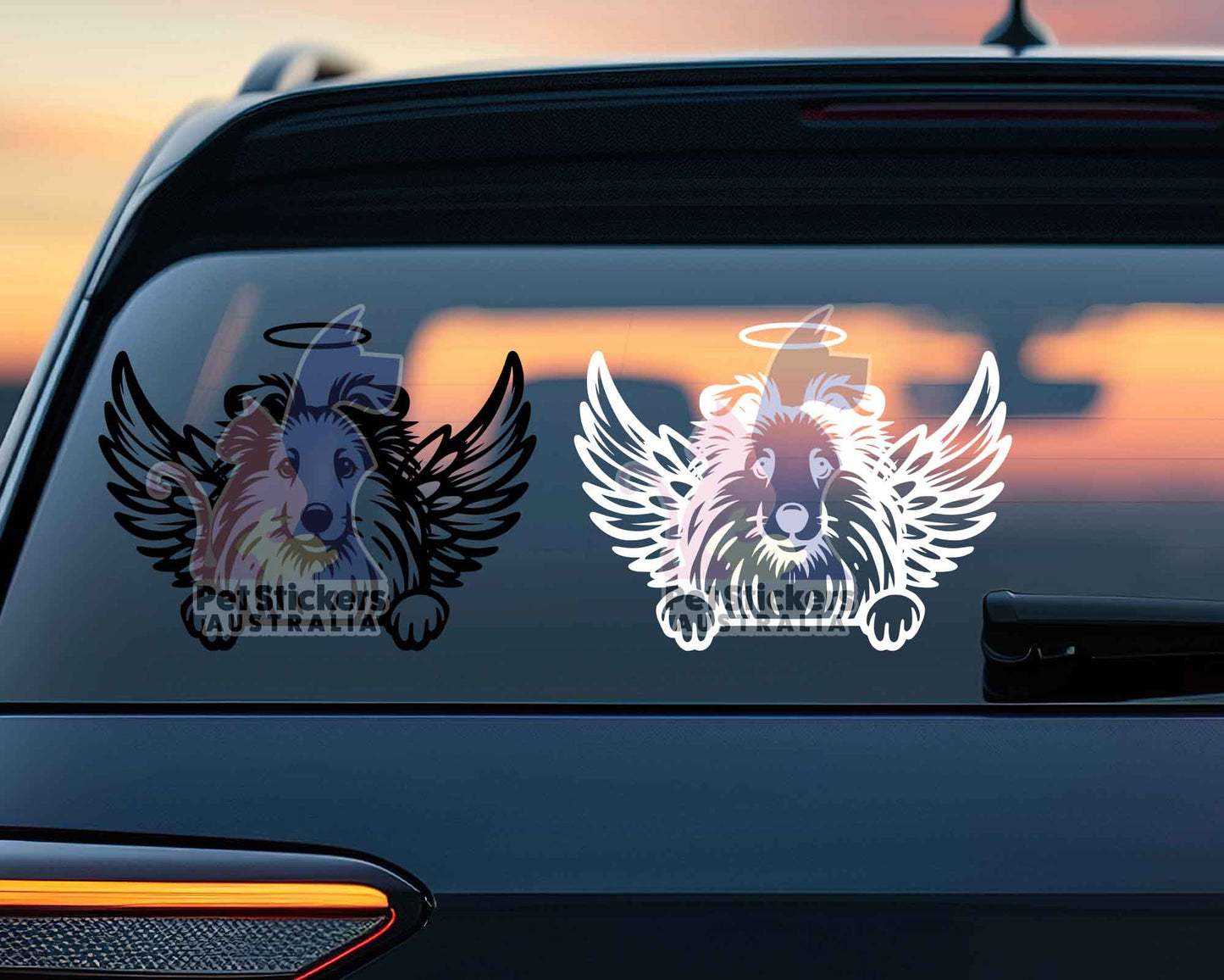 Shetland Sheepdog Angel Wings Halo Sticker