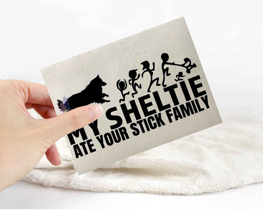 My Sheltie Ate Your Stick Family Sticker