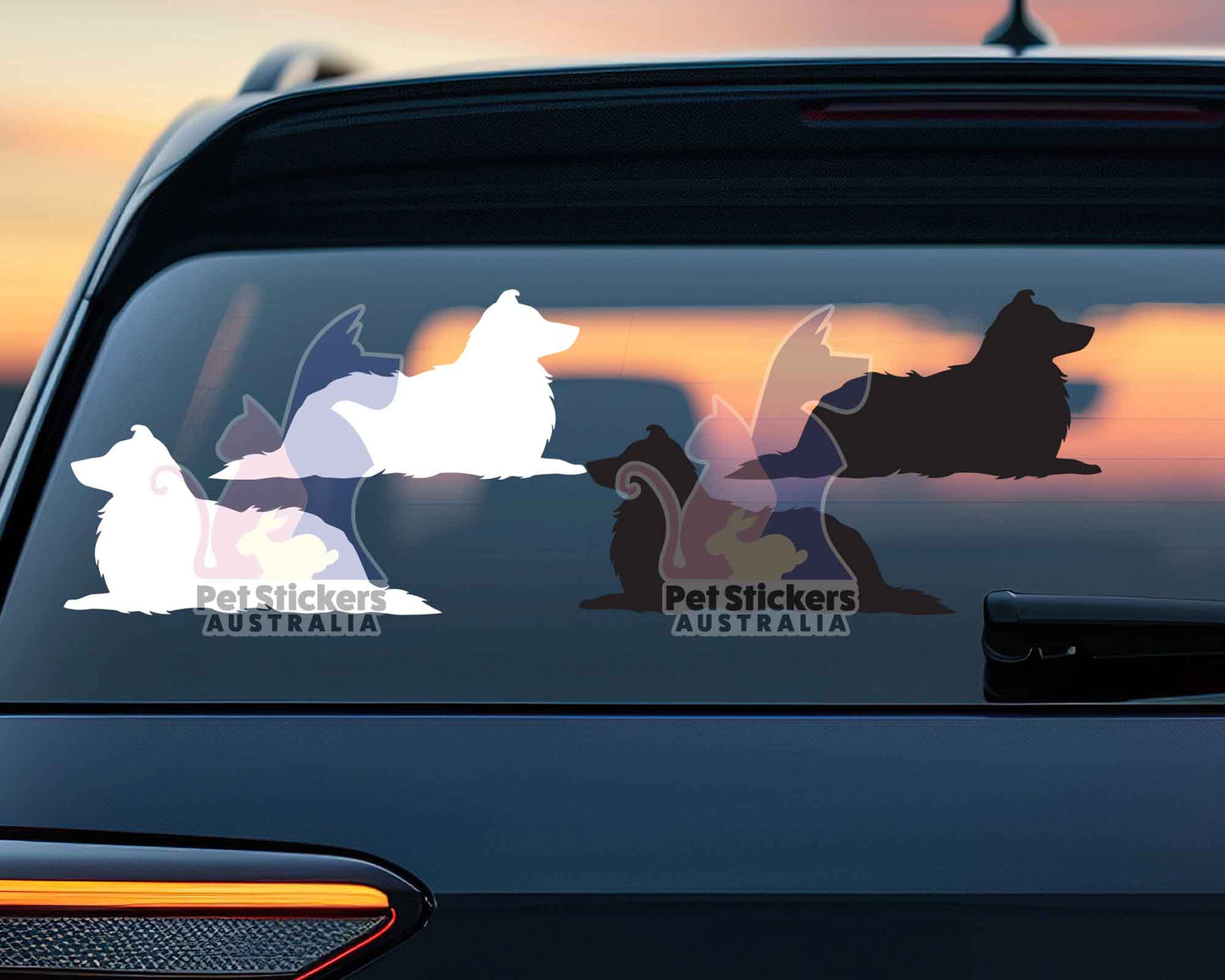 Shetland Sheepdog Silhouette Stickers