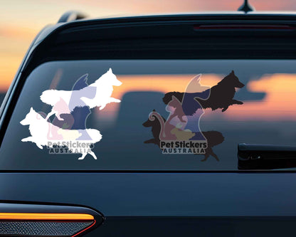 Shetland Sheepdog Silhouette Stickers