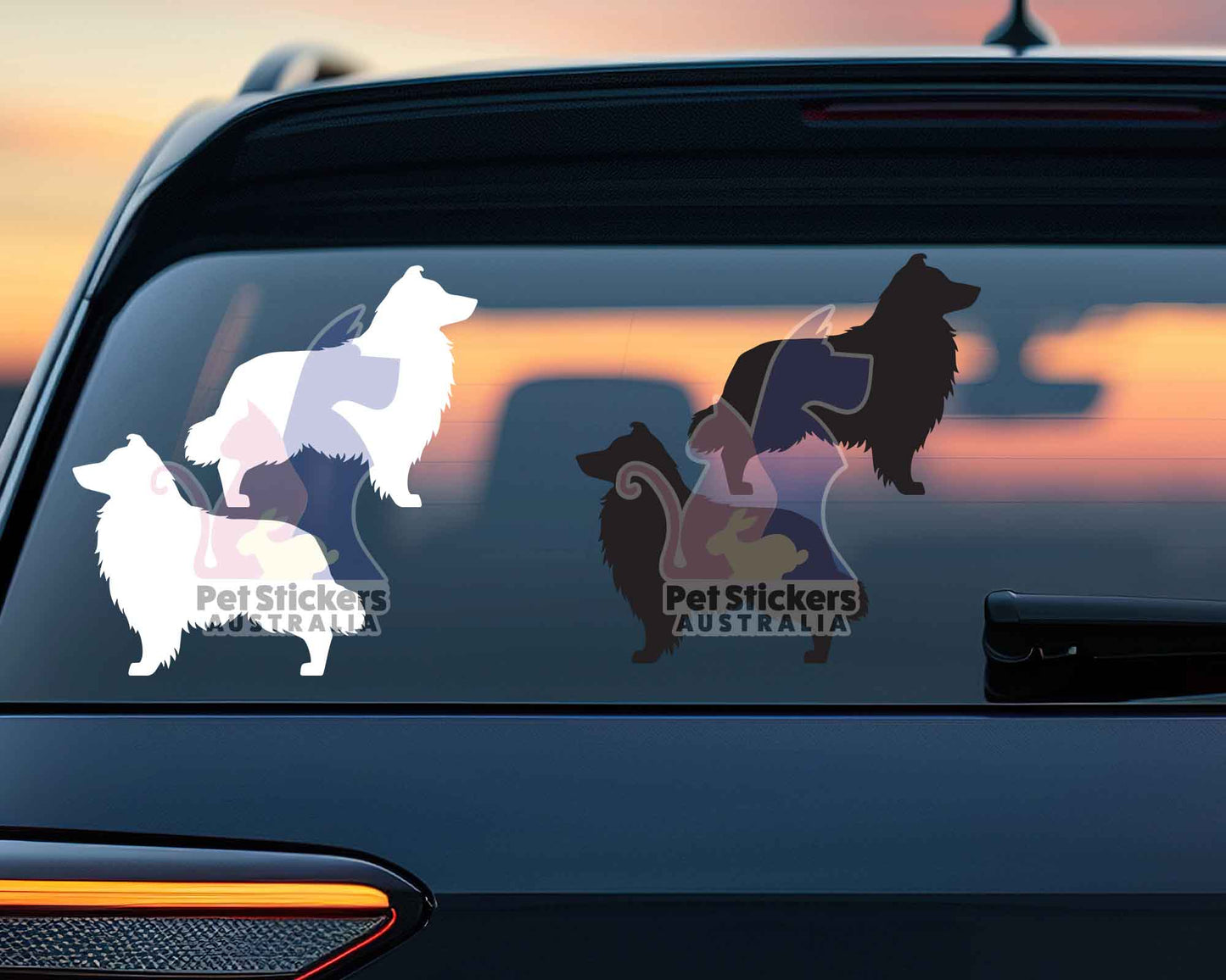 Shetland Sheepdog Silhouette Stickers