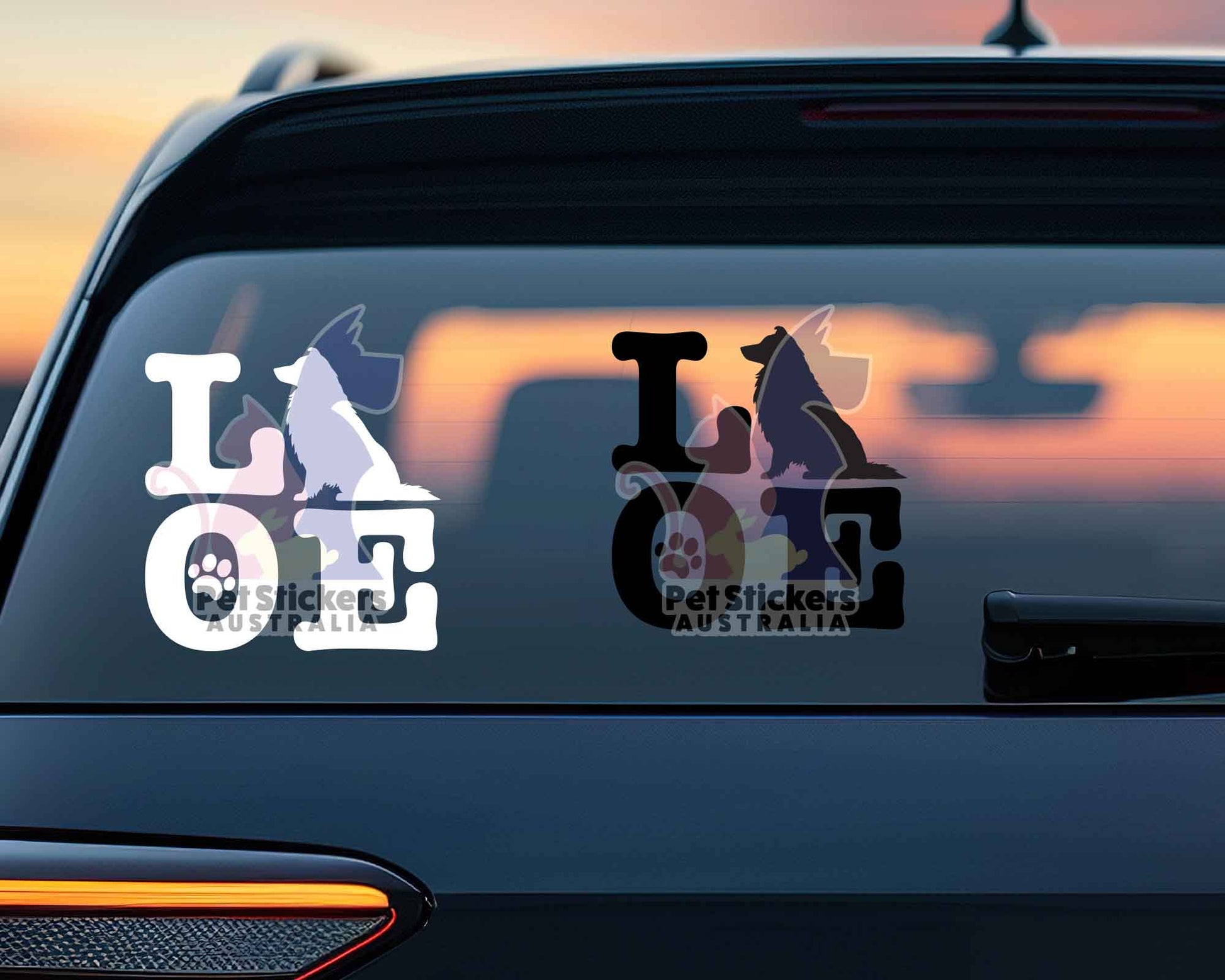 Sheltie Love Silhouette Sticker