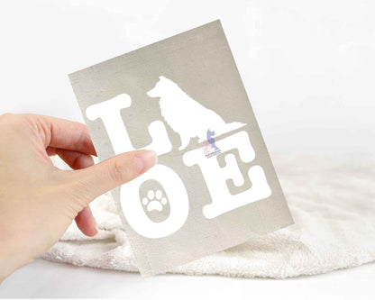 Sheltie Love Silhouette Sticker