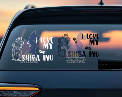 I Love My Shiba Inu Sticker