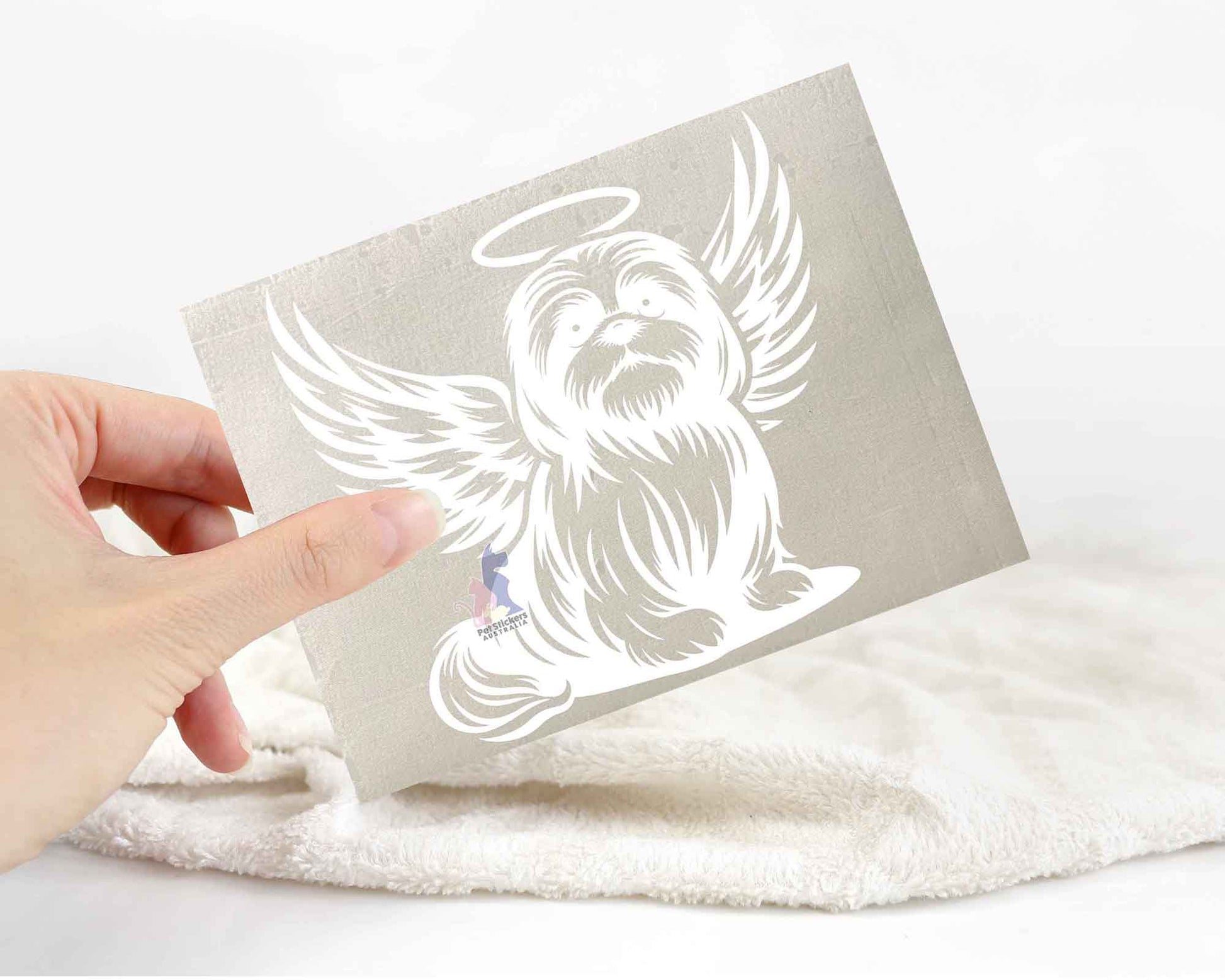 Shih Tzu Angel Wings Halo Sticker