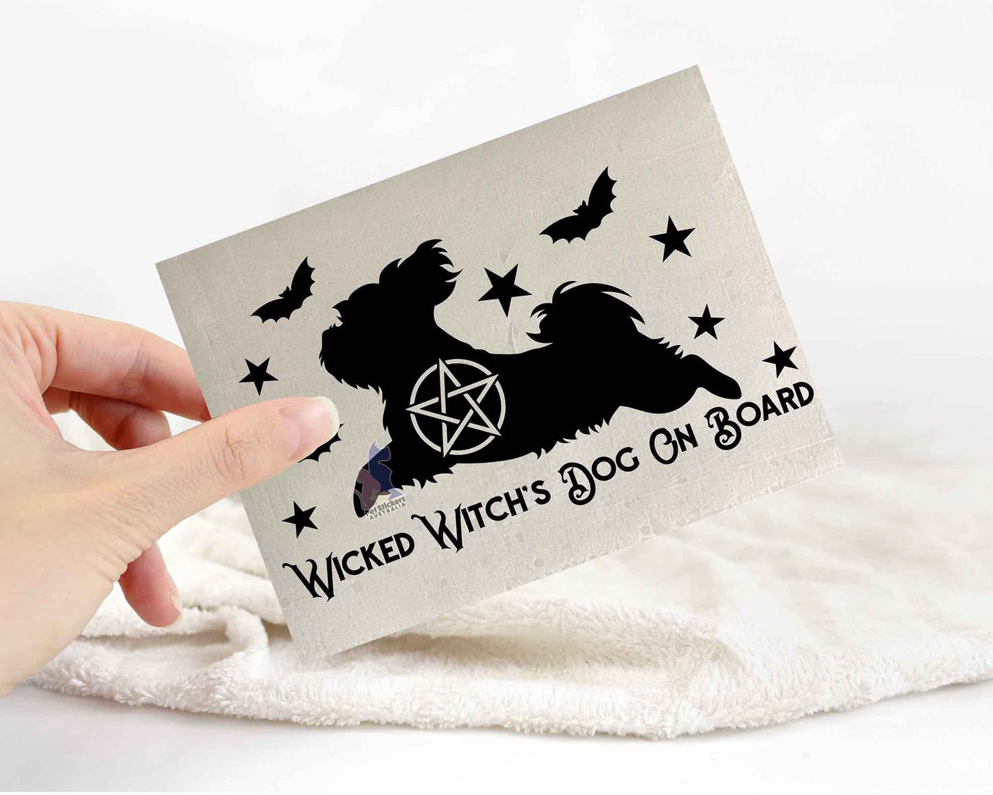 Wicked Witch's Dog On Board Shih Tzu Sticker