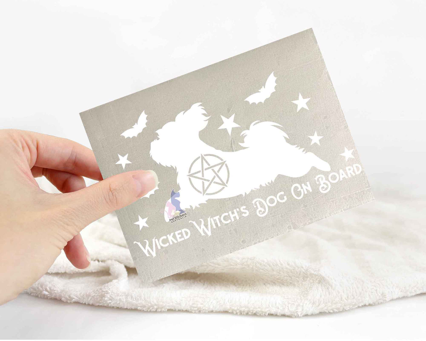 Wicked Witch's Dog On Board Shih Tzu Sticker