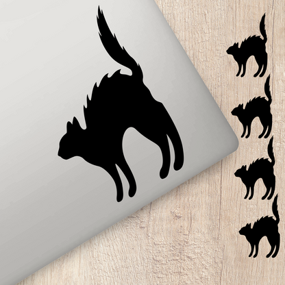 Black Cat Hissing Stickers