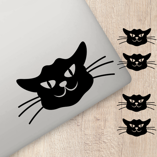 Black Cat Smiling Stickers