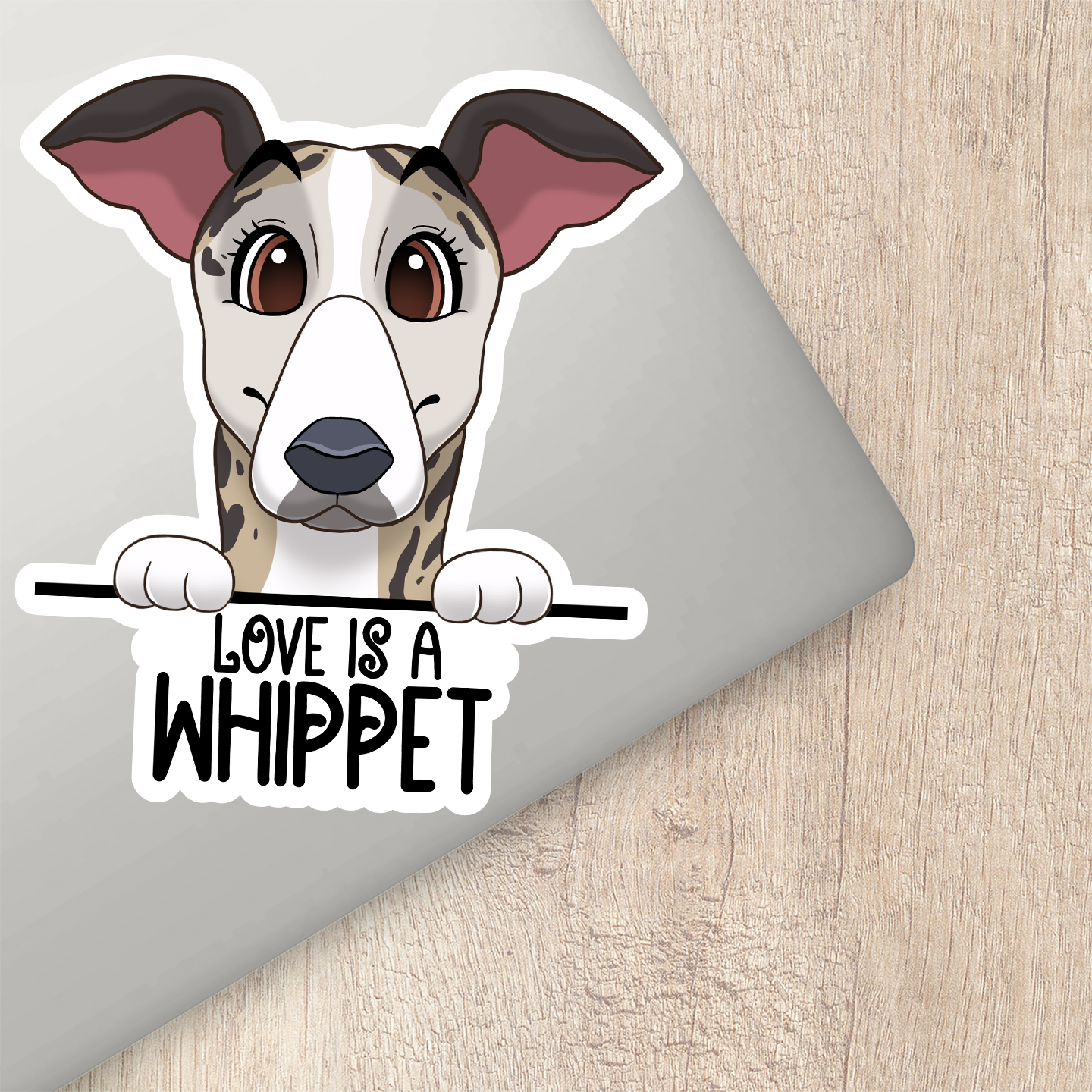 Love Is A Whippet Holographic Sticker