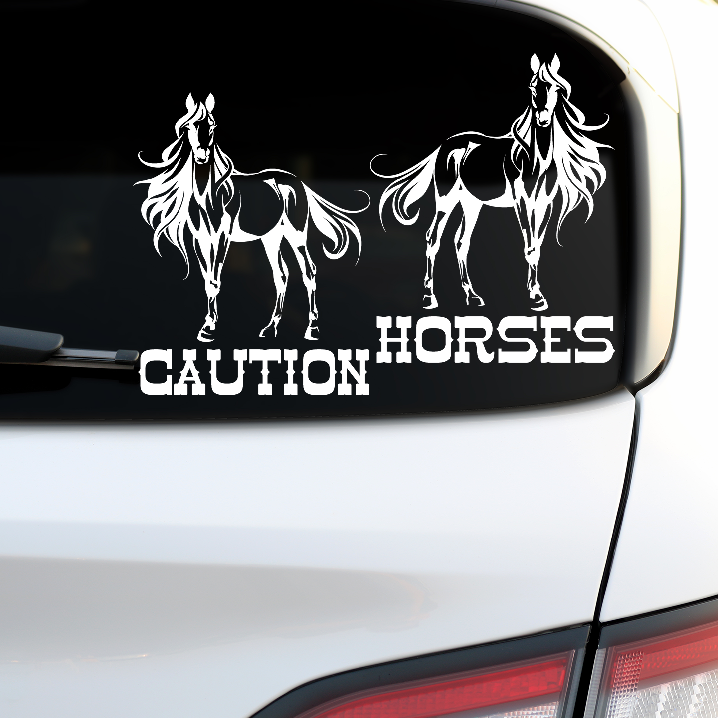 Caution Horses Stickers