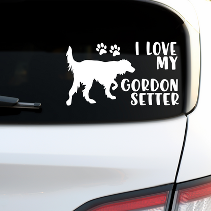 I Love My Gordon Setter Sticker