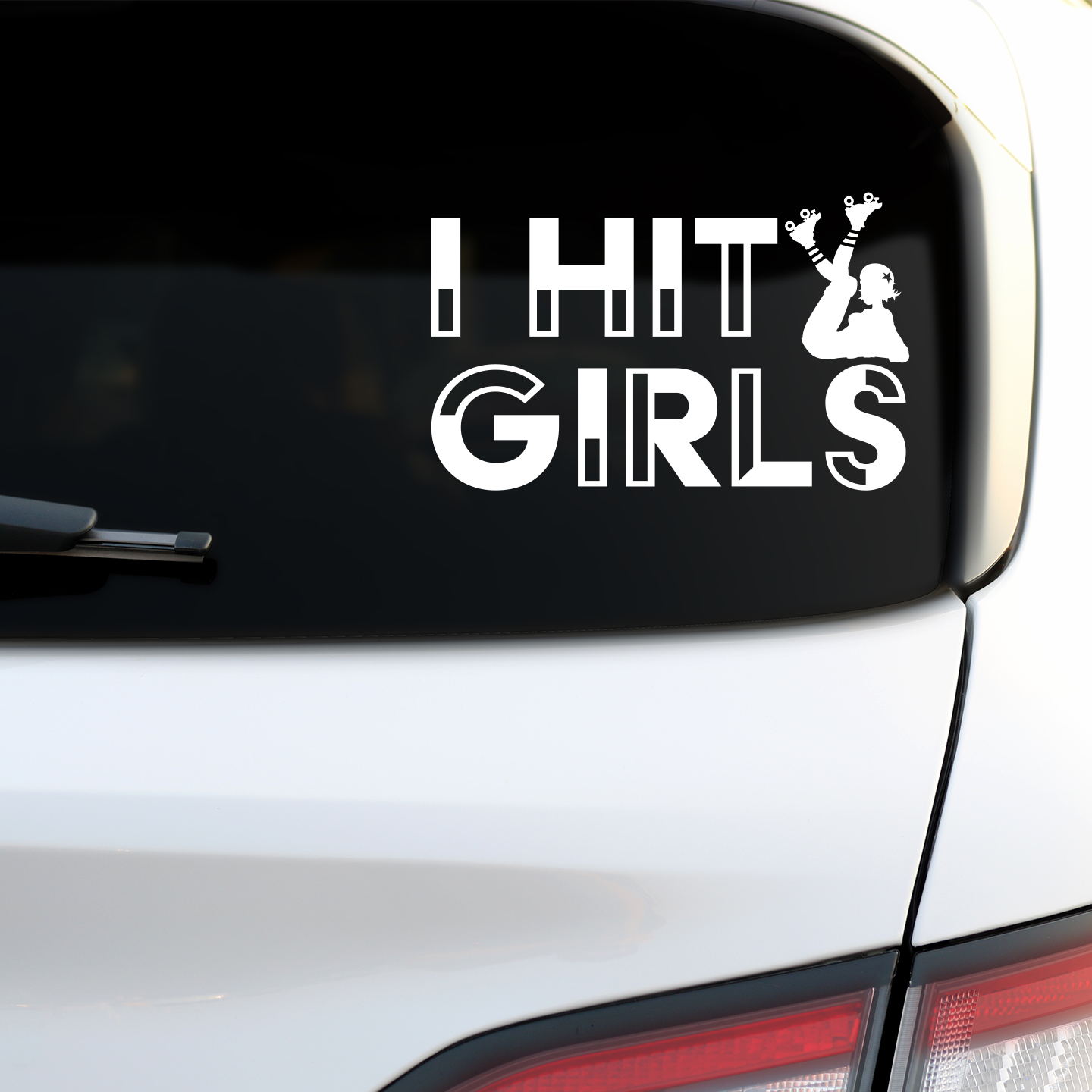 Roller Derby I Hit Girls Sticker