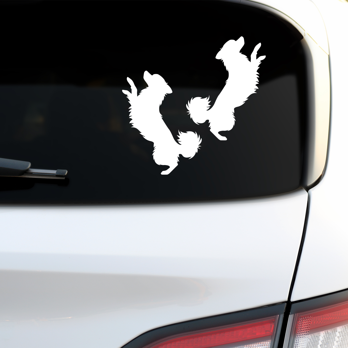 Chihuahua Jumping Silhouette Stickers