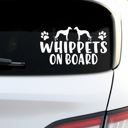 Whippets On Board Sticker