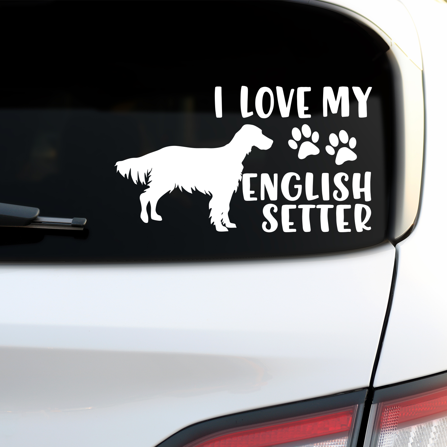 I Love My English Setter Sticker