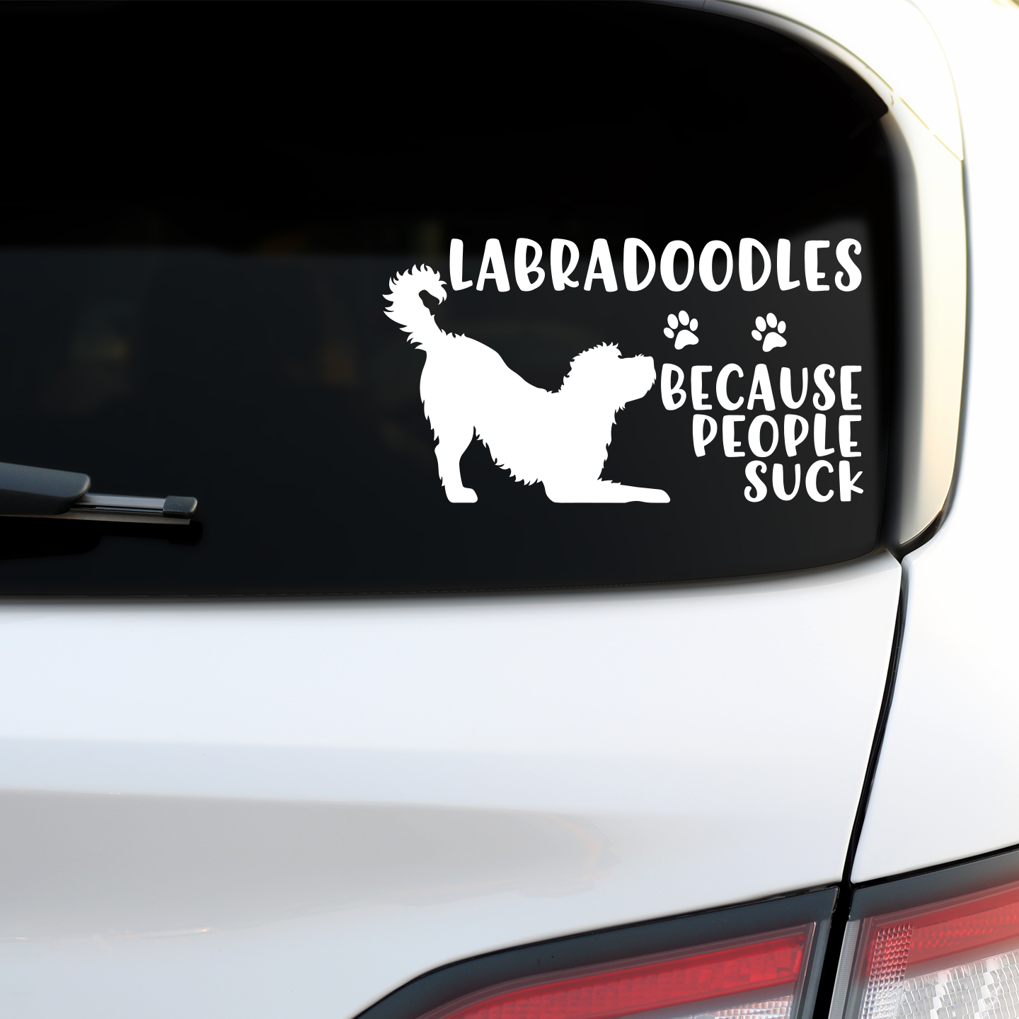 Labradoodles Because People Suck Sticker