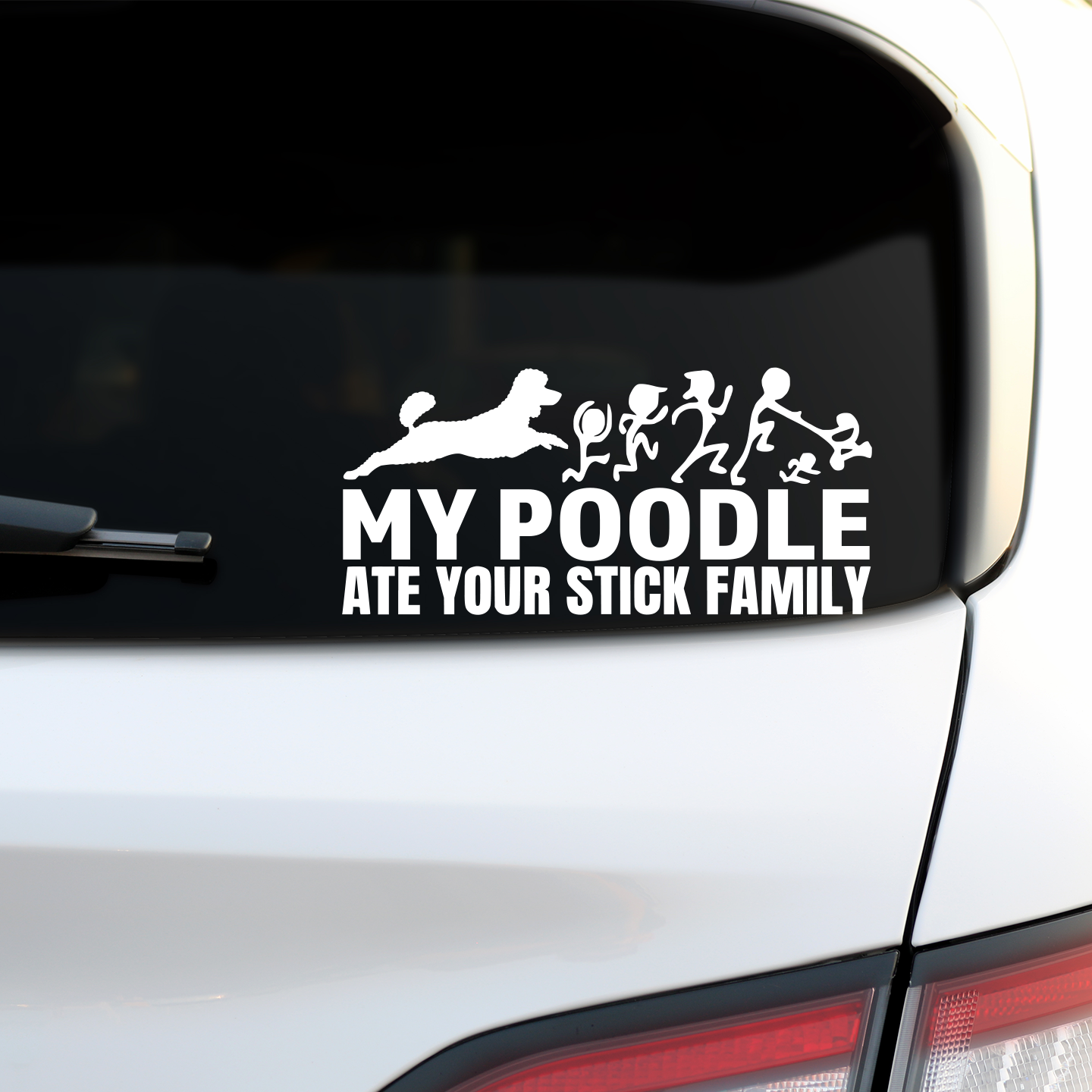 My Poodle Ate Your Stick Family Sticker