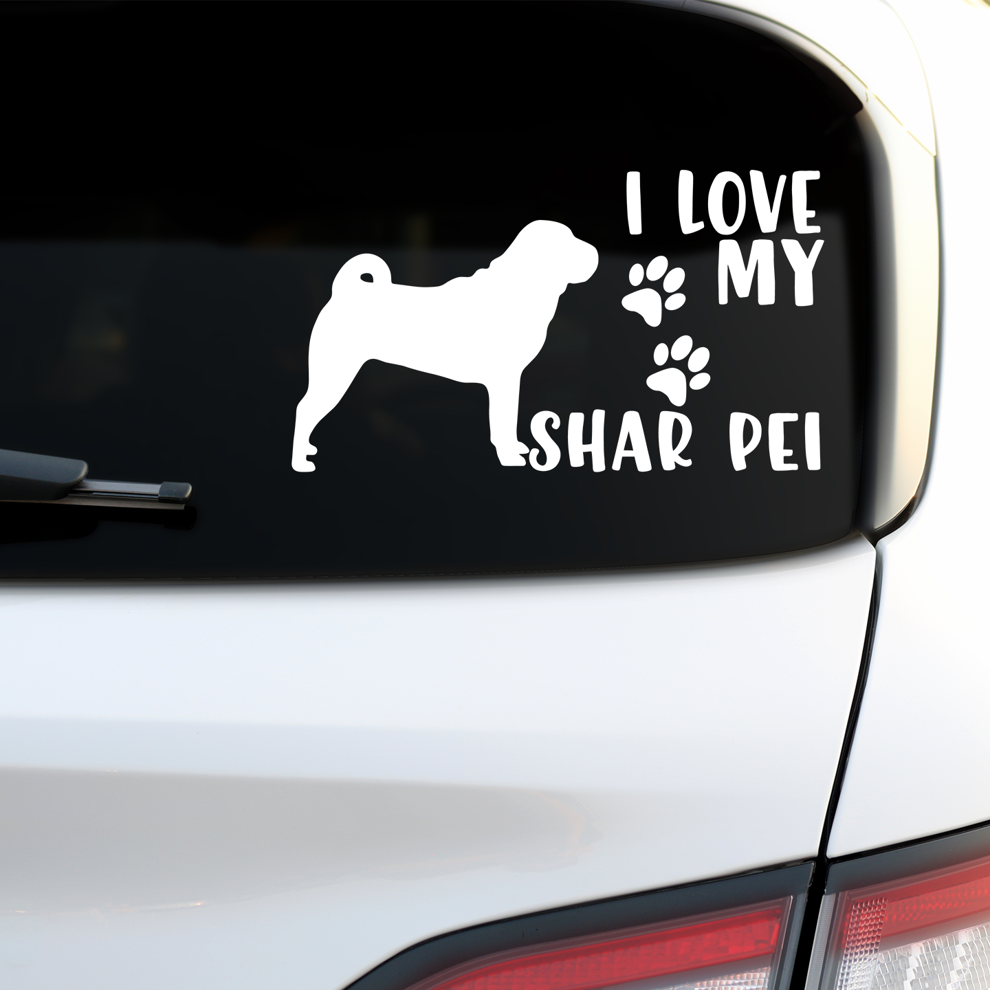 I Love My Shar Pei Sticker