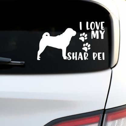 I Love My Shar Pei Sticker