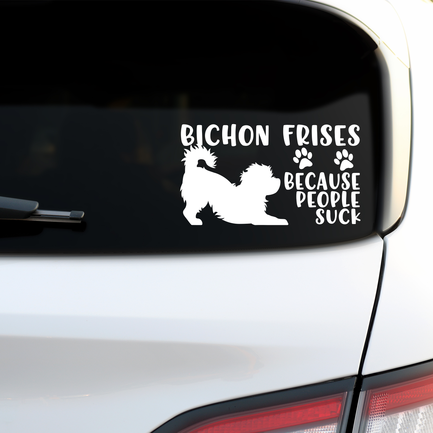 Bichon Frises Because People Suck Sticker