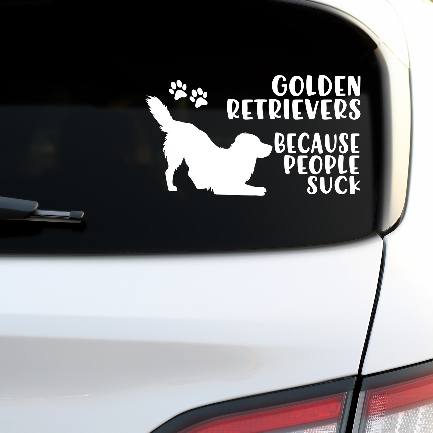 Golden Retrievers Because People Suck Sticker