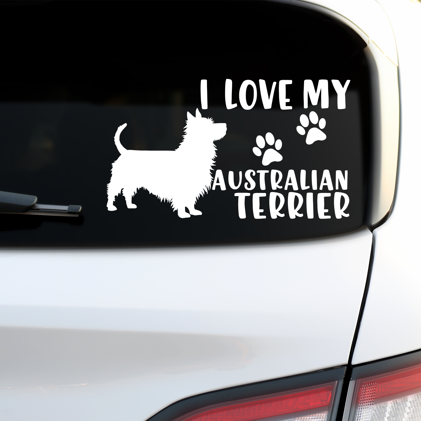 I Love My Australian Terrier Sticker