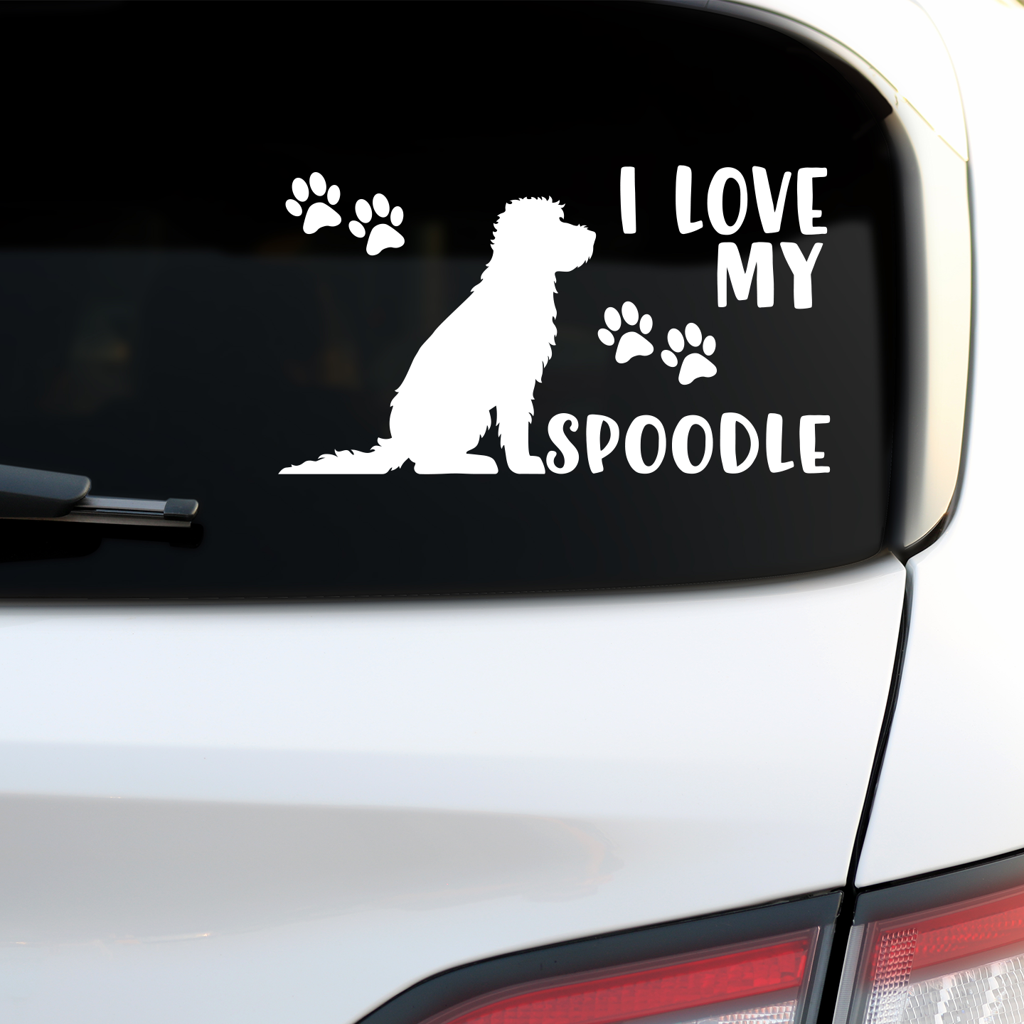 I Love My Spoodle Sticker