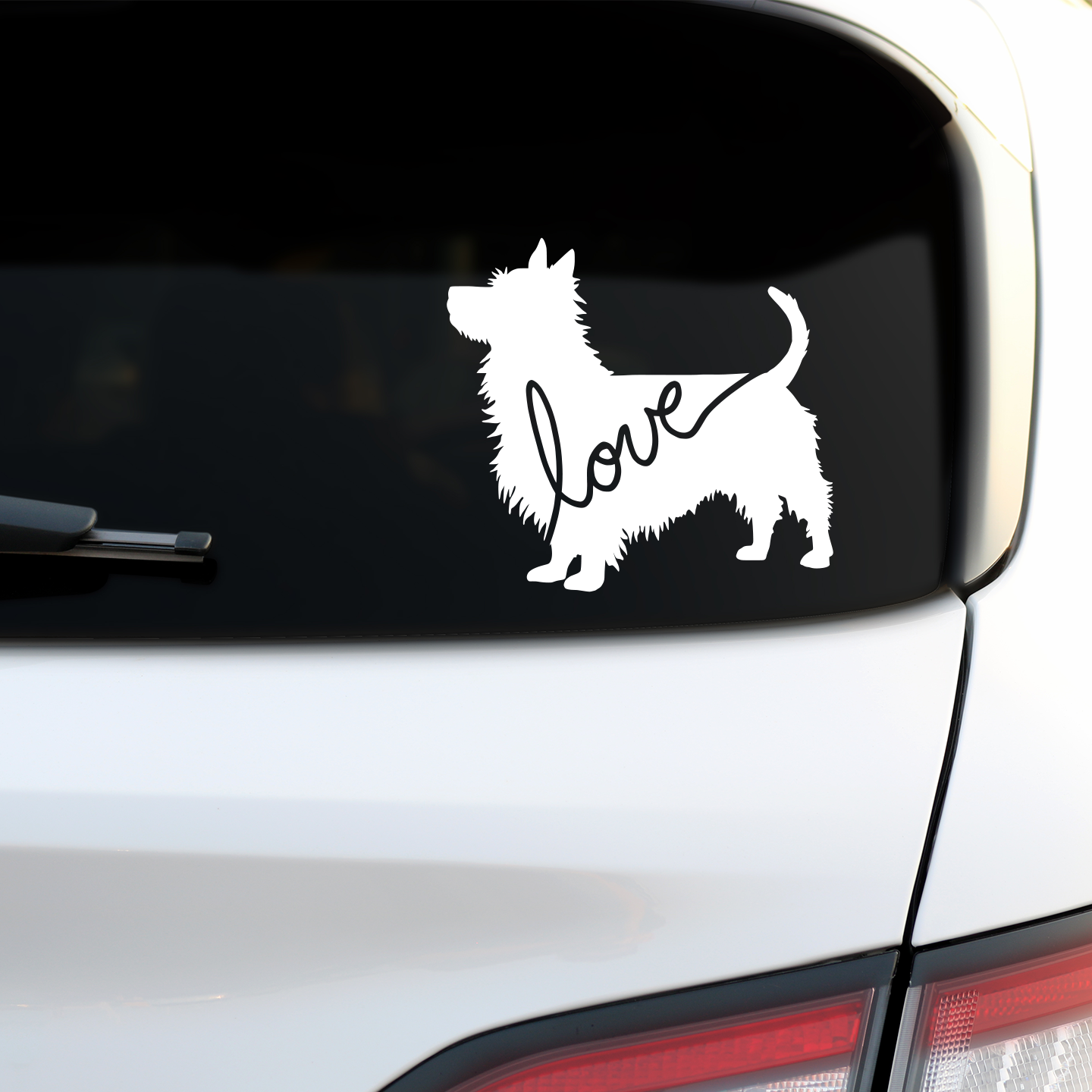 Australian Terrier Love Silhouette Sticker