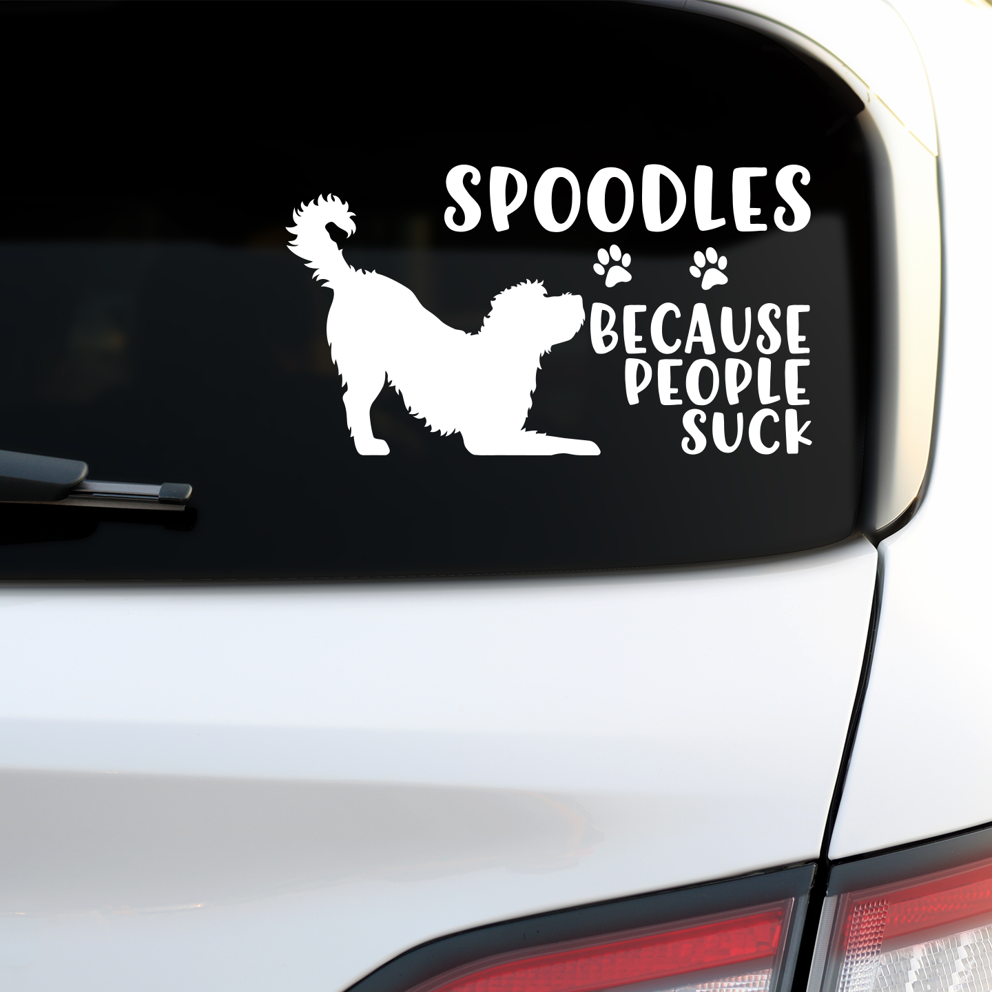 Spoodles Because People Suck Sticker