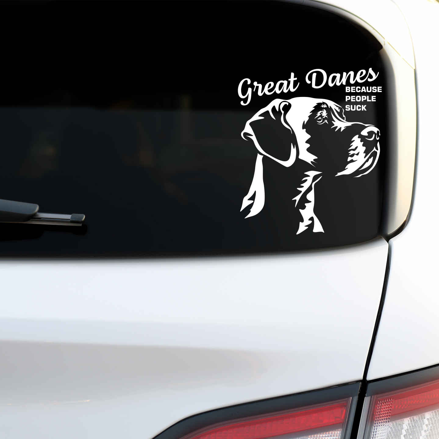 Great Danes Because People Suck Sticker