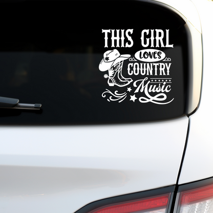 This Girl Loves Country Music Sticker