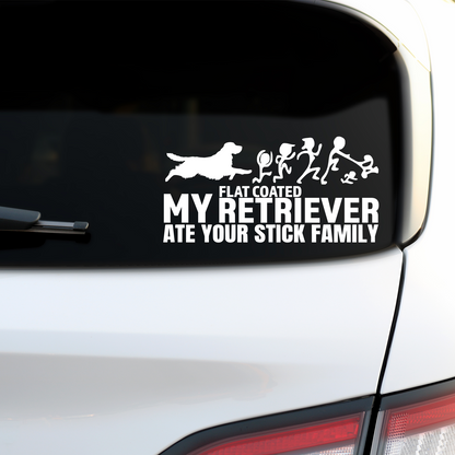 My Flat Coated Retriever Ate Your Stick Family Sticker
