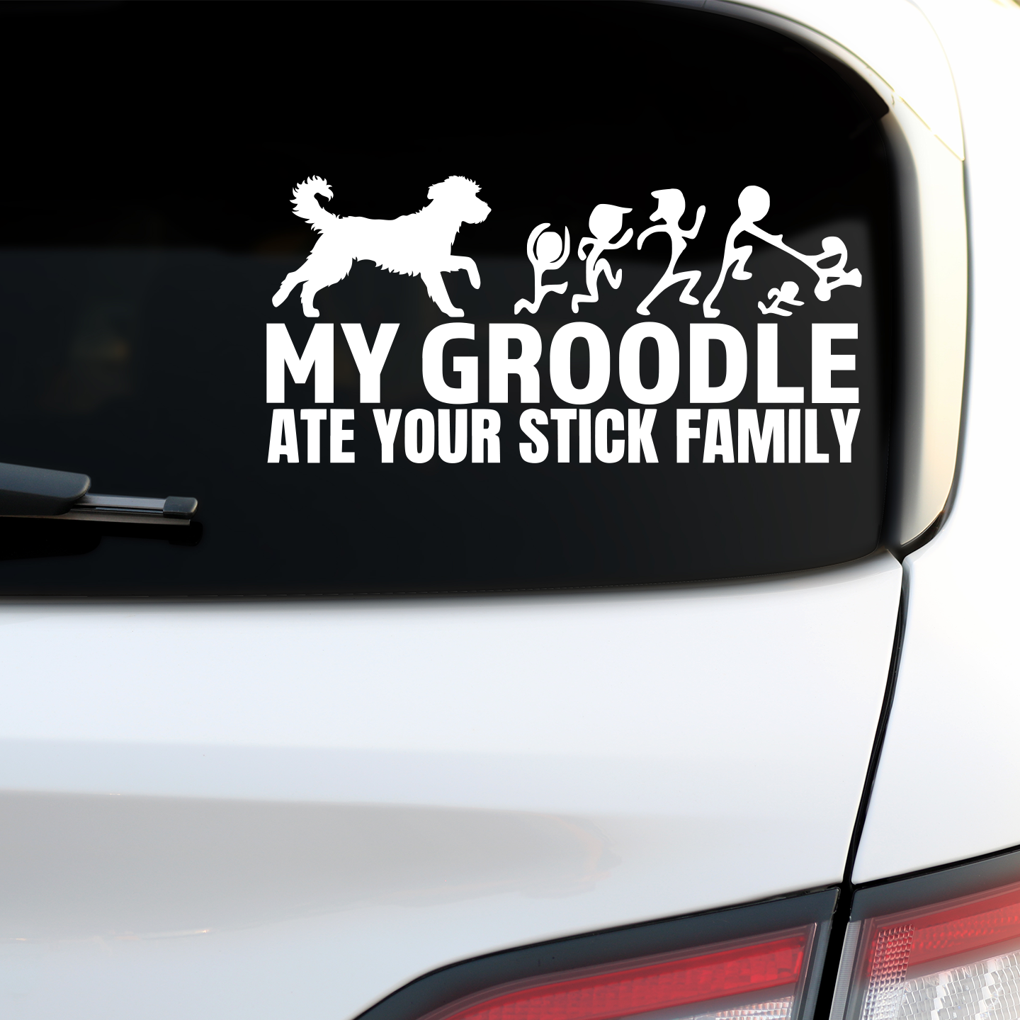 My Groodle Ate Your Stick Family Sticker