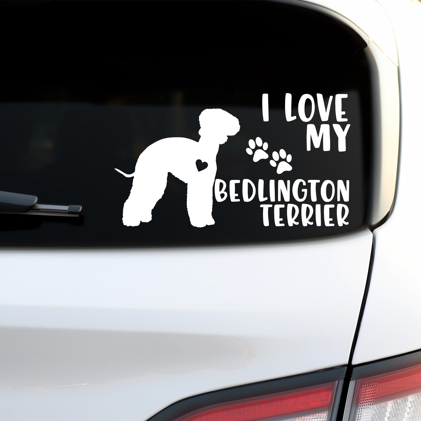 I Love My Bedlington Terrier Sticker