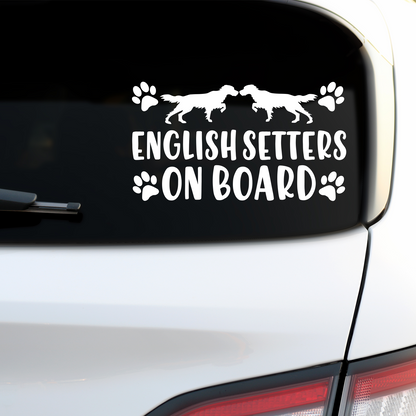 English Setters On Board Sticker
