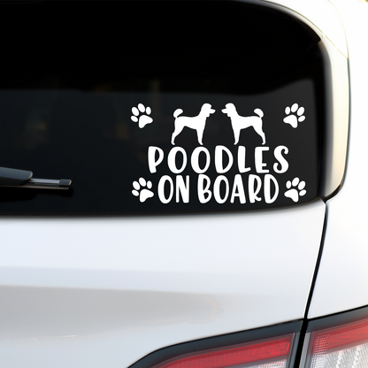 Poodles On Board Sticker